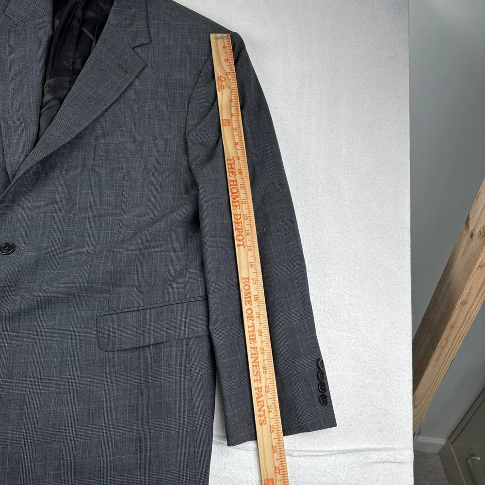 Brooks Brothers Stretch  2 Piece Gray Glen Plaid Suit 48R fits 36*30 Wool Blend